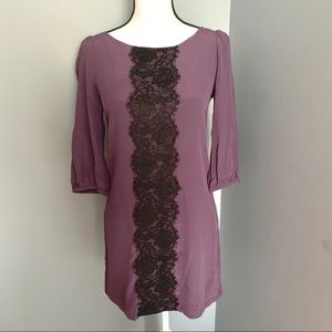 Purple Annie Griffin Dress with black lace
